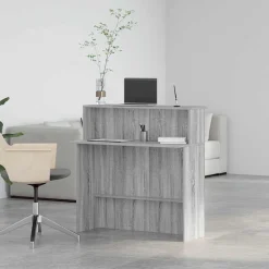 vidaXL Mobiliario De Oficina-Mostrador de recepción sonoma gris 100x50x103,5 cm