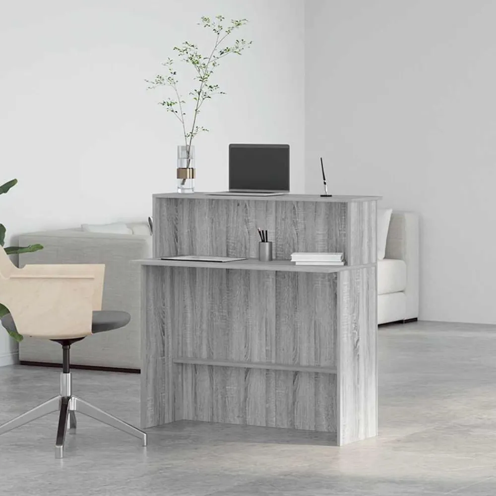 vidaXL Mobiliario De Oficina-Mostrador de recepción sonoma gris 100x50x103,5 cm