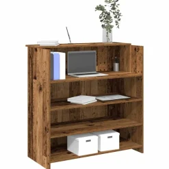 vidaXL Mostrador de recepción madera vieja 100x50x103,5 cm Madera antigua Outlet