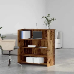 vidaXL Mostrador de recepción madera vieja 100x50x103,5 cm Madera antigua Outlet