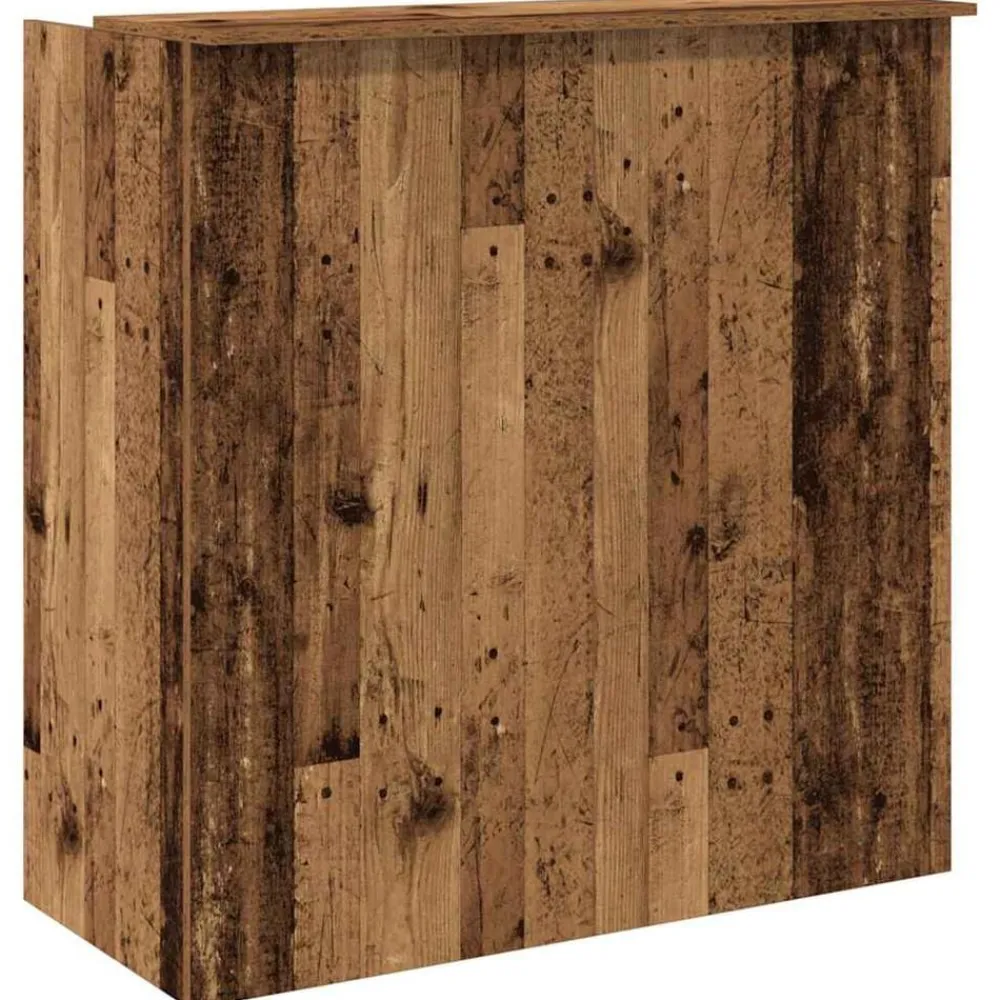 vidaXL Mostrador de recepción madera vieja 100x50x103,5 cm Madera antigua Outlet