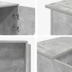 vidaXL Mostrador de recepción gris hormigón 200x50x103,5 cm Gris hormig&oacute;n Online