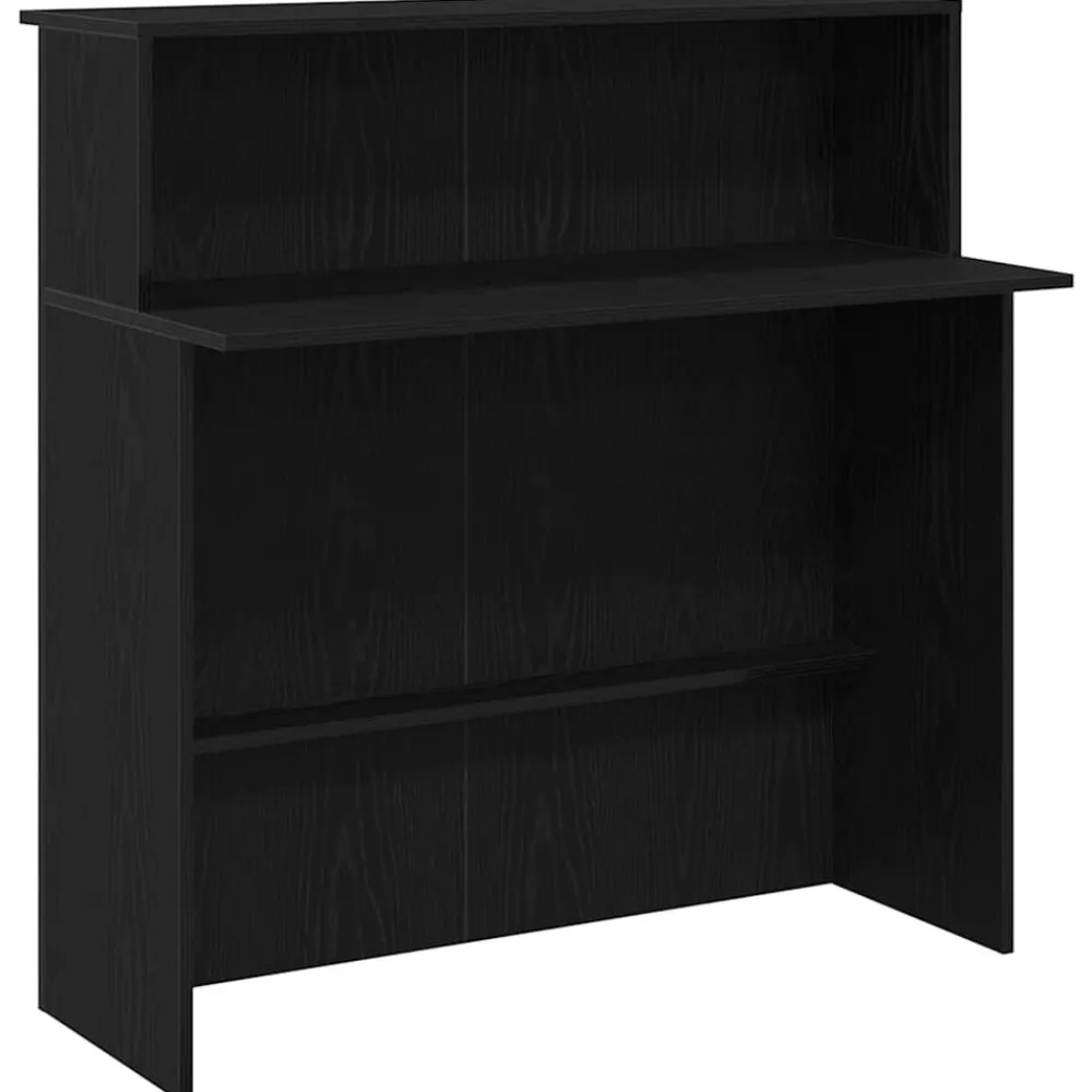 vidaXL Mostrador de recepción 100x50x103,5 cm madera ingeniería Negro Best
