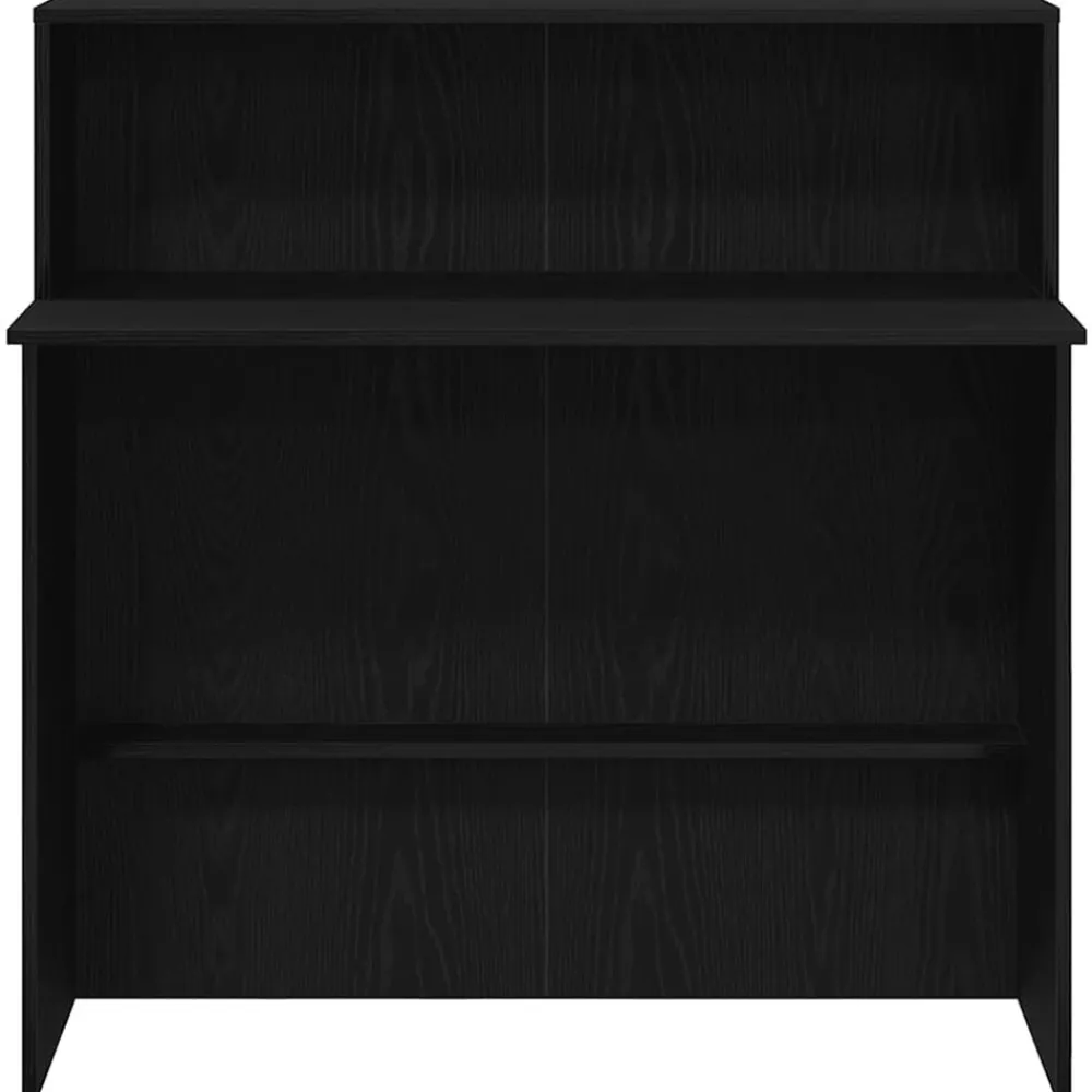 vidaXL Mostrador de recepción 100x50x103,5 cm madera ingeniería Negro Best