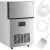 vidaXL Cocina Y Comedor-Máquina de hacer cubitos de hielo plateada 45 kg/24 h