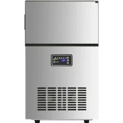 vidaXL Cocina Y Comedor-Máquina de hacer cubitos de hielo plateada 45 kg/24 h