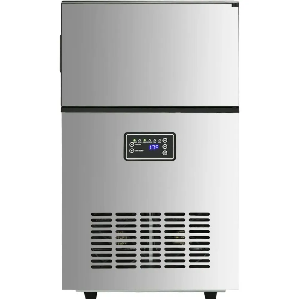 vidaXL Cocina Y Comedor-Máquina de hacer cubitos de hielo plateada 45 kg/24 h