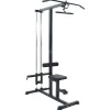 vidaXL Fitness Y Musculación-Máquina de jalón al pecho Manual Negro 110 x 70 x 187 cm