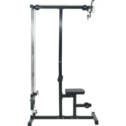 vidaXL Fitness Y Musculación-Máquina de jalón al pecho Manual Negro 110 x 70 x 187 cm