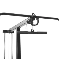 vidaXL Fitness Y Musculación-Máquina de jalón al pecho Manual Negro 110 x 70 x 187 cm