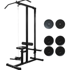 vidaXL Fitness Y Musculación-Máquina de musculación con discos de peso 40 kg