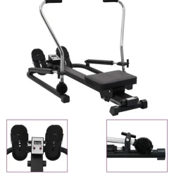 vidaXL Fitness Y Musculación-Máquina de remo resistencia hidráulica 5 niveles