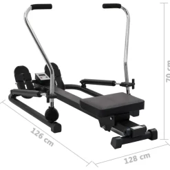 vidaXL Fitness Y Musculación-Máquina de remo resistencia hidráulica 5 niveles