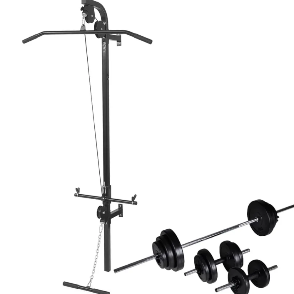 vidaXL Máquina musculación Power Tower con pesas y mancuernas 30,5 kg Best