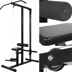 vidaXL Fitness Y Musculación-Máquina musculación Power Tower con pesas y mancuernas 30,5 kg