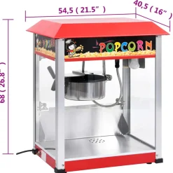 vidaXL Cocina Y Comedor-Máquina para hacer palomitas de maíz con olla de teflón 1400 W