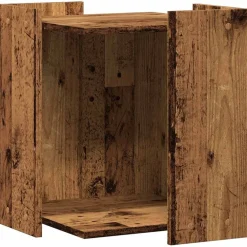 vidaXL Mueble arenero de gatos madera ingeniería envejecida 42x42x51cm Madera antigua Discount