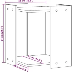 vidaXL Mueble arenero de gatos madera ingeniería envejecida 42x42x51cm Madera antigua Discount