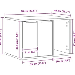 vidaXL Productos Para Mascotas-Mueble arenero para gatos madera 60x40x40 cm