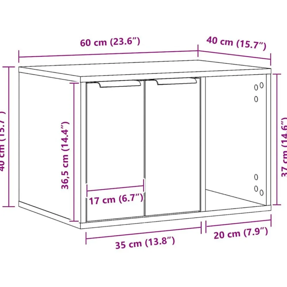 vidaXL Productos Para Mascotas-Mueble arenero para gatos madera 60x40x40 cm