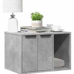 vidaXL Mueble arenero para gatos madera gris hormigón 60x40x40 cm Gris hormig&oacute;n New