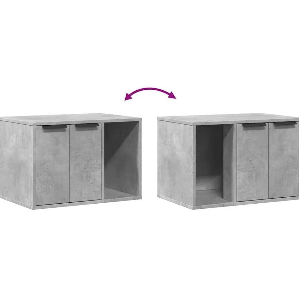 vidaXL Mueble arenero para gatos madera gris hormigón 60x40x40 cm Gris hormigón New