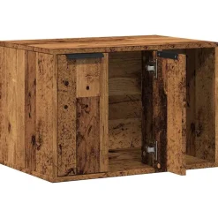 vidaXL Productos Para Mascotas-Mueble arenero para gatos madera envejecida 60x40x40 cm