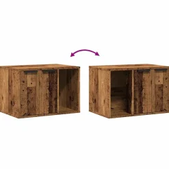 vidaXL Productos Para Mascotas-Mueble arenero para gatos madera envejecida 60x40x40 cm
