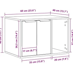 vidaXL Productos Para Mascotas-Mueble arenero para gatos madera 60x40x40 cm