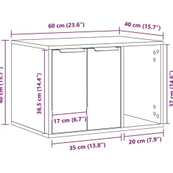 vidaXL Productos Para Mascotas-Mueble arenero para gatos madera ingeniería 60x40x40 cm