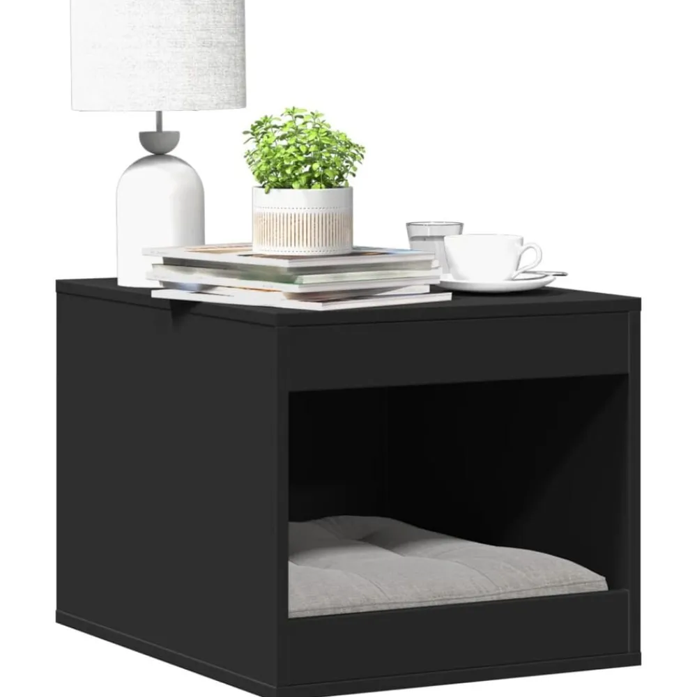 vidaXL Mueble arenero para gatos madera ingeniería 47x59x42 cm Negro