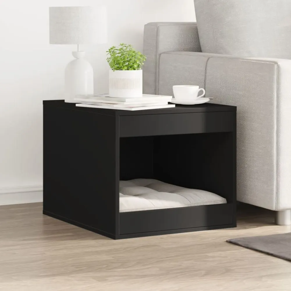 vidaXL Mueble arenero para gatos madera ingeniería 47x59x42 cm Negro