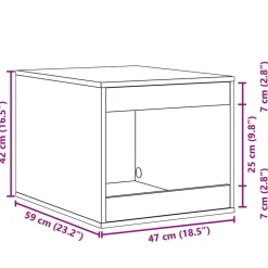 vidaXL Mueble arenero para gatos madera 47x59x42 cm Roble ahumado Clearance