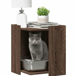 vidaXL Productos Para Mascotas-Mueble arenero para gatos madera marrón roble 42x42x51 cm