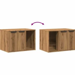 vidaXL Mueble arenero para gatos madera ingeniería artisian 60x40x40cm Roble