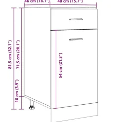 vidaXL Mueble bajo con cajón