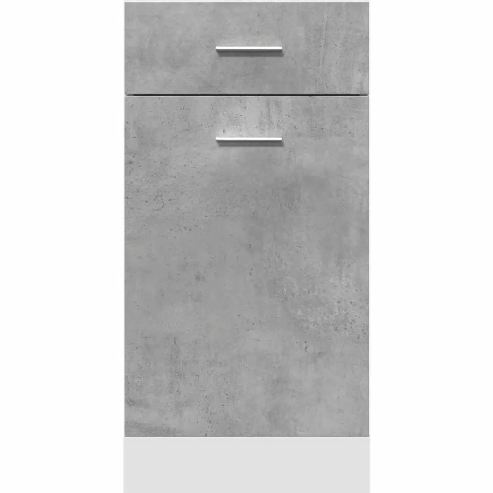 vidaXL Mueble bajo con cajón "Lyon" de, gris hormigón, 40 x 46 x 81,5 cm, madera de ingeniería Gris hormigón Discount