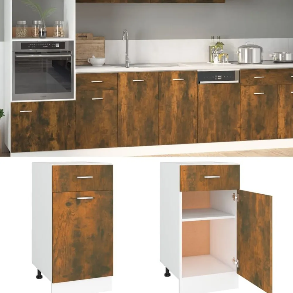 vidaXL Armarios Y Almacenamiento-Mueble bajo con cajón "Lyon" de, , 40 x 46 x 81,5 cm, madera de ingeniería