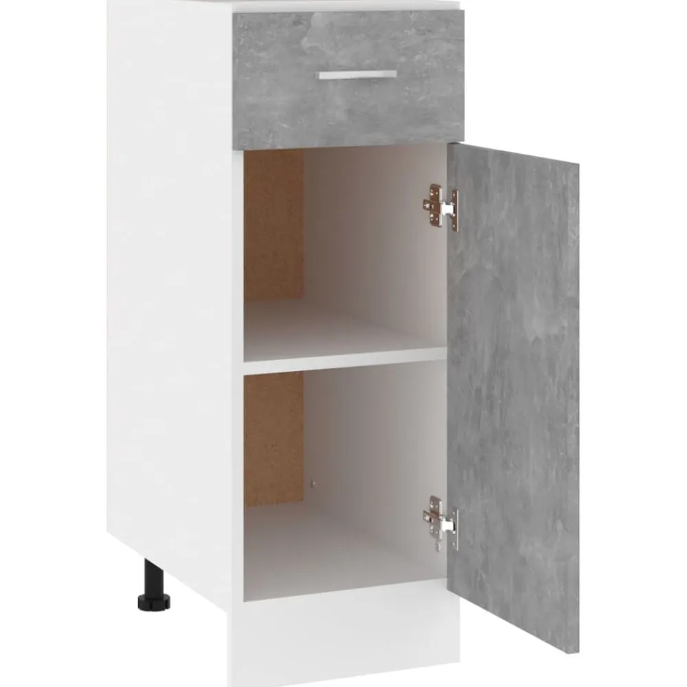 vidaXL Mueble bajo con cajón "Lyon" de, gris hormigón, 30 x 46 x 81,5 cm, madera de ingeniería Gris hormigón Clearance