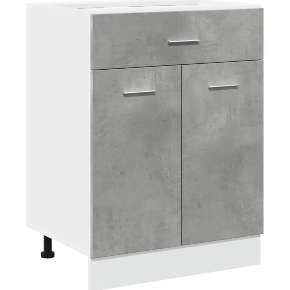 vidaXL Armarios Y Almacenamiento-Mueble bajo con cajón "Lyon" de, gris hormigón, 60 x 46 x 81,5 cm, madera de ingeniería