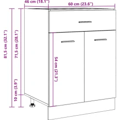 vidaXL Armarios Y Almacenamiento-Mueble bajo con cajón