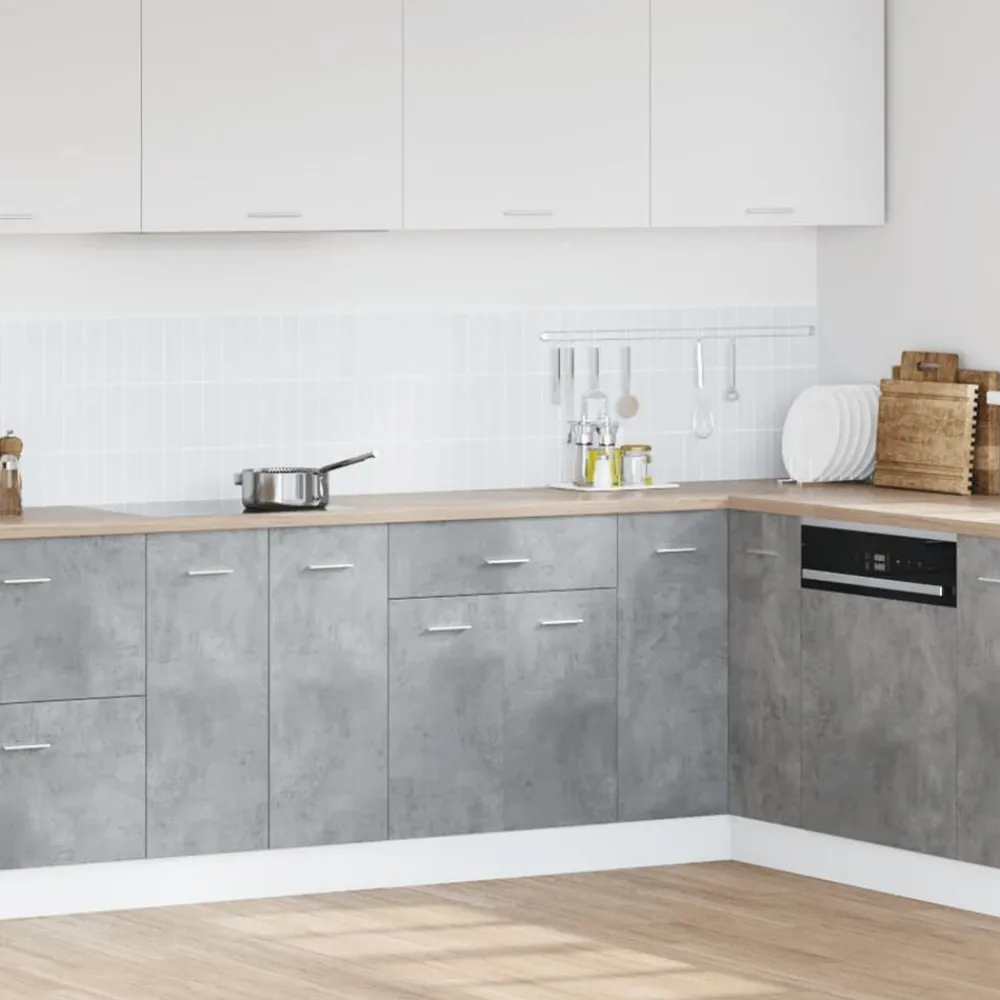 vidaXL Armarios Y Almacenamiento-Mueble bajo con cajón "Lyon" de, gris hormigón, 60 x 46 x 81,5 cm, madera de ingeniería