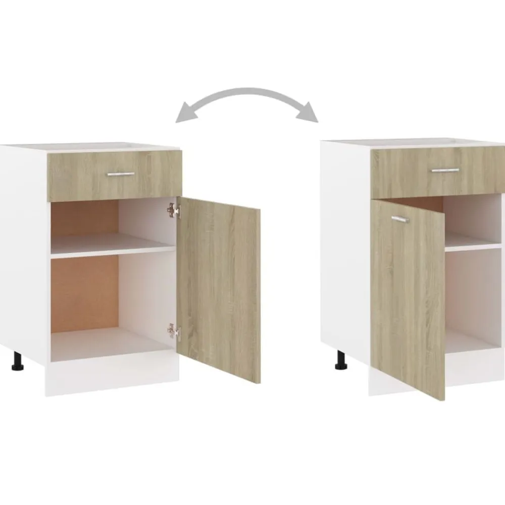 vidaXL Mueble bajo con cajón "Lyon" de , 50 x 46 x 81,5 cm, madera de ingeniería Roble Sonoma Discount
