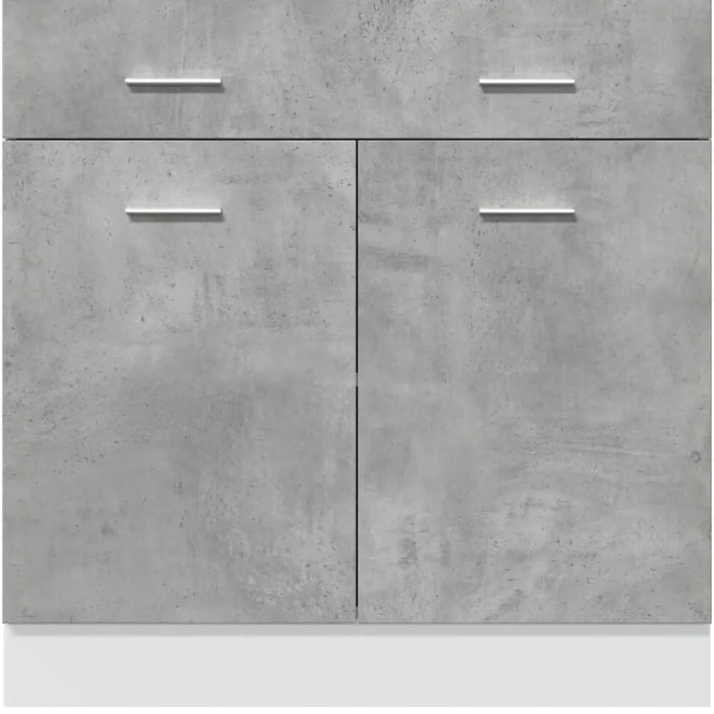 vidaXL Armarios Y Almacenamiento-Mueble bajo con cajón "Lyon" de, gris hormigón, 80 x 46 x 81,5 cm, madera de ingeniería