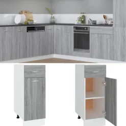 vidaXL Armarios Y Almacenamiento-Mueble bajo con cajón "Lyon" , 30 x 46 x 81,5 cm, madera de ingeniería,