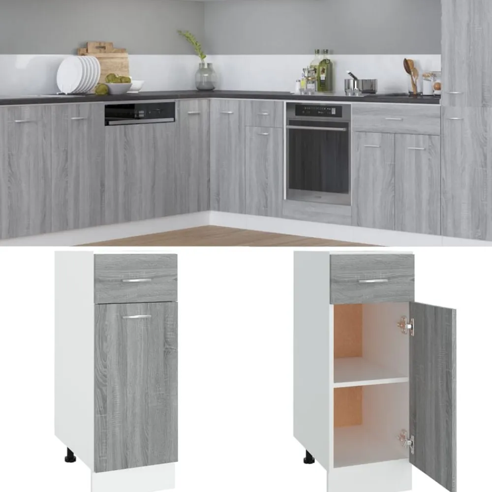 vidaXL Armarios Y Almacenamiento-Mueble bajo con cajón "Lyon" , 30 x 46 x 81,5 cm, madera de ingeniería,