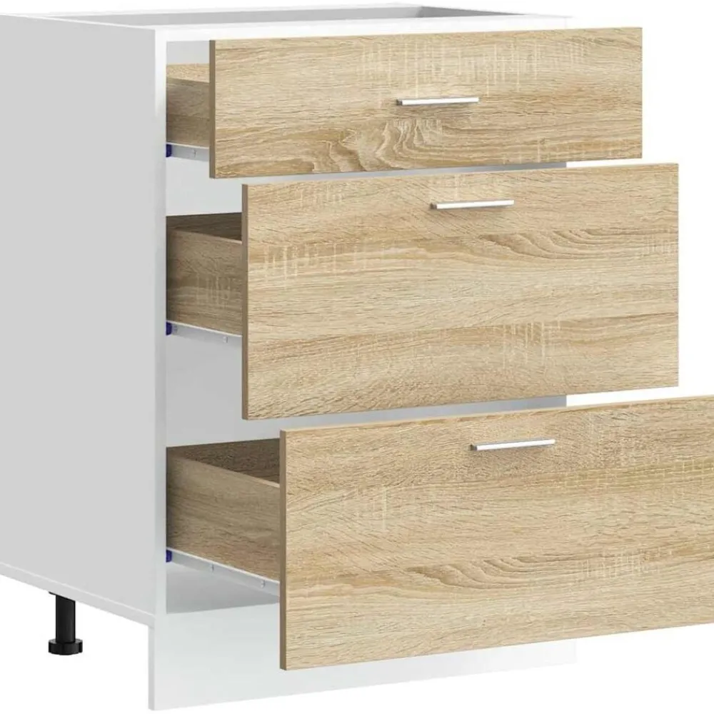 vidaXL Mueble bajo de cocina "Lyon" de de madera de ingeniería Roble Sonoma