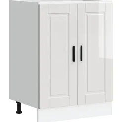 vidaXL Armarios Y Almacenamiento-Mueble bajo de cocinaporto alto brillo blanco
