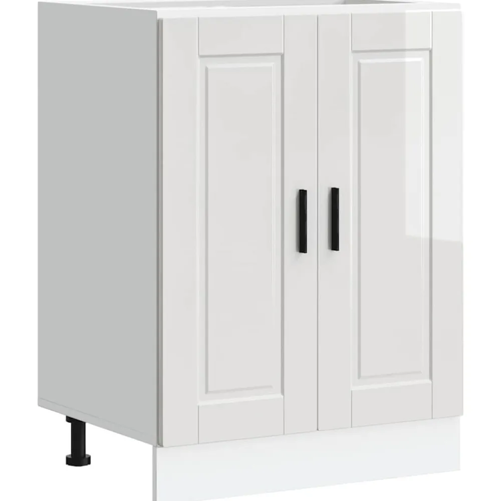 vidaXL Armarios Y Almacenamiento-Mueble bajo de cocinaporto alto brillo blanco