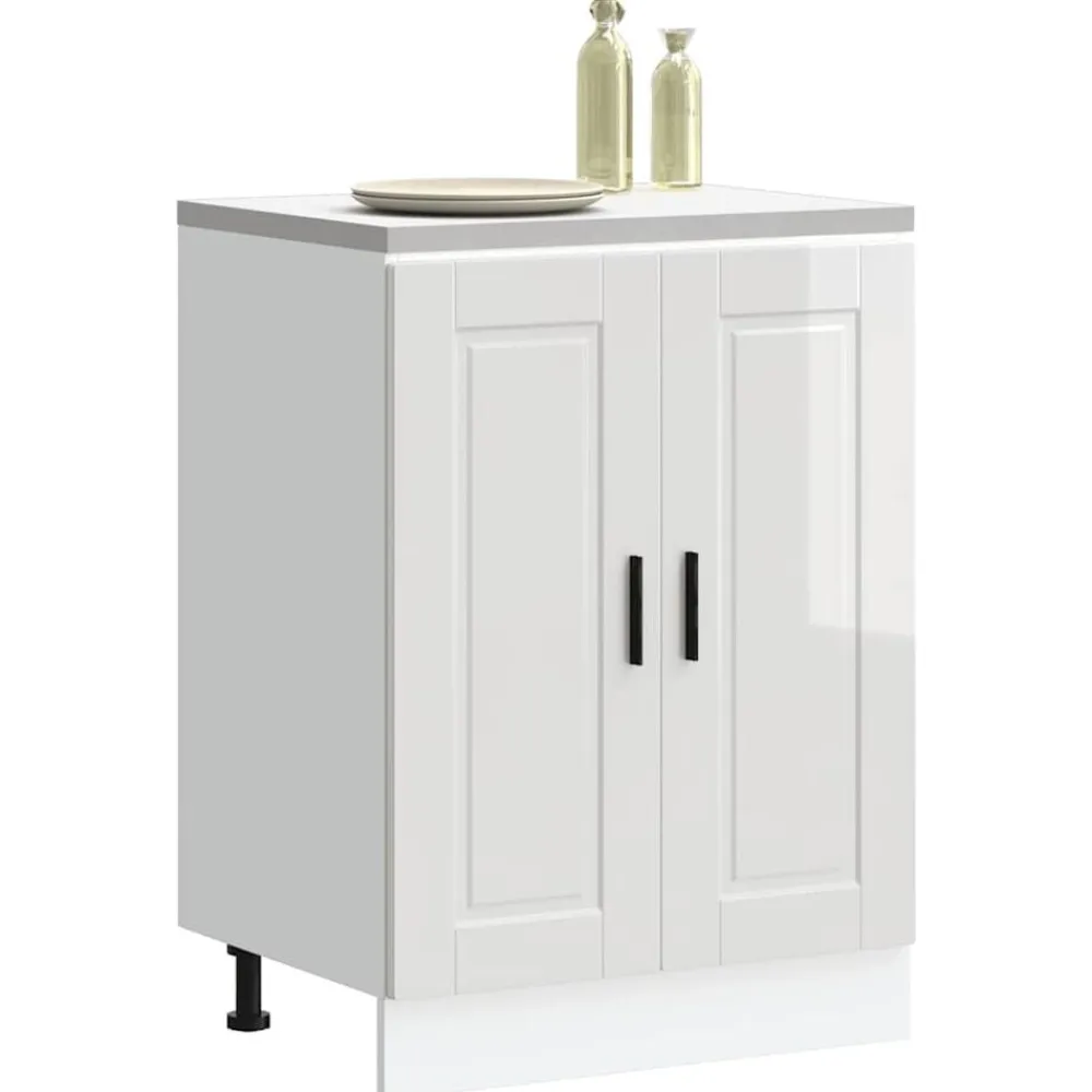 vidaXL Armarios Y Almacenamiento-Mueble bajo de cocinaporto alto brillo blanco